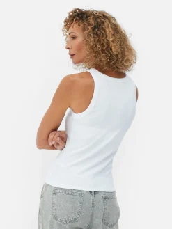 Tops Und T-Shirts|Primark Geripptes Trägertop Mit Racerback Weiß