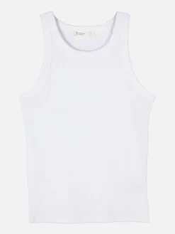 Tops Und T-Shirts|Primark Geripptes Trägertop Mit Racerback Weiß