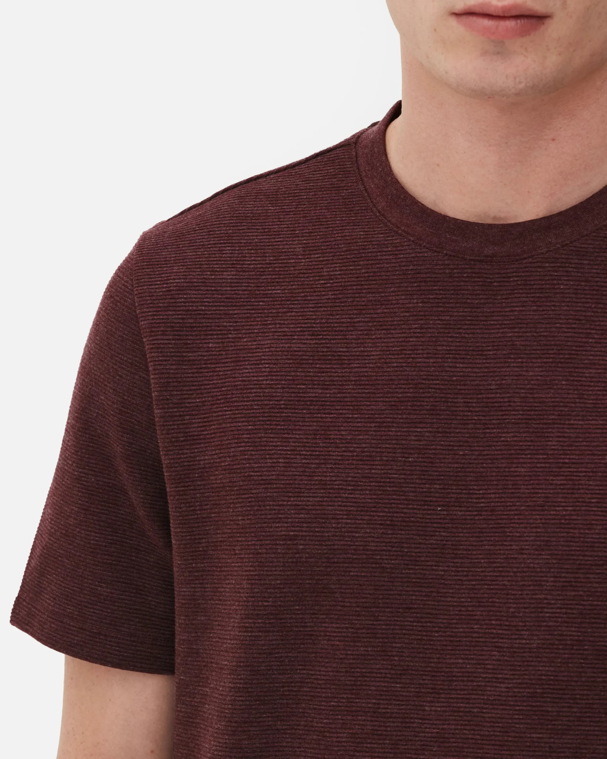 Tops Und T-Shirts|Primark Geripptes T-Shirt Aus Ottoman Burgunderrot