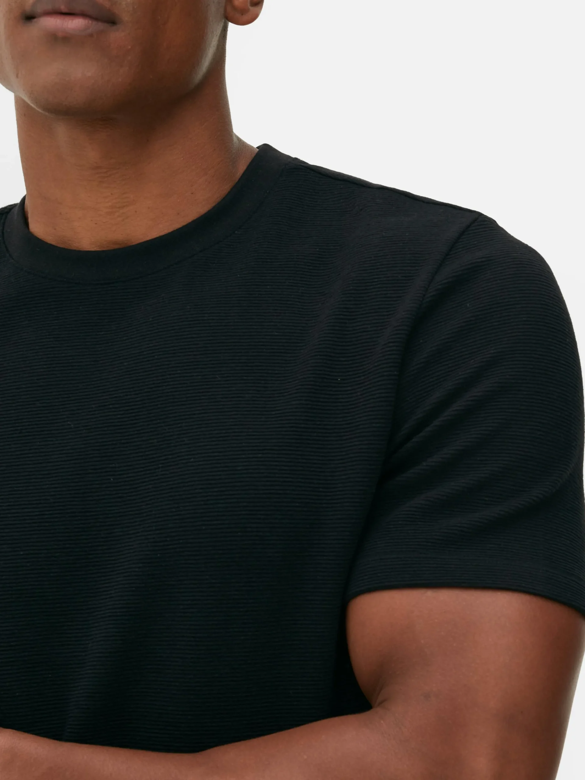 Tops Und T-Shirts|Primark Geripptes T-Shirt Aus Ottoman Schwarz