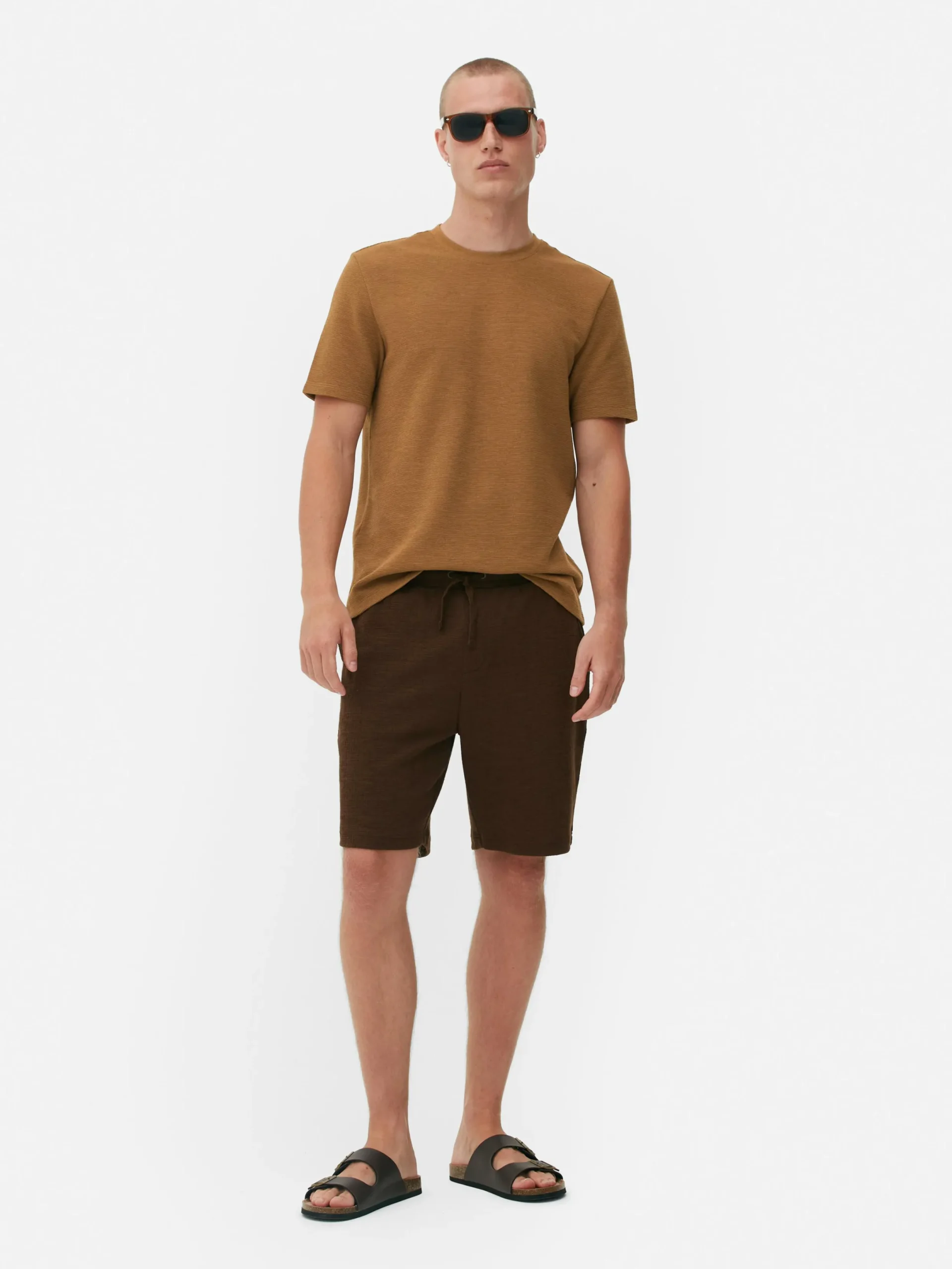 Tops Und T-Shirts|Primark Geripptes T-Shirt Aus Ottoman Braun