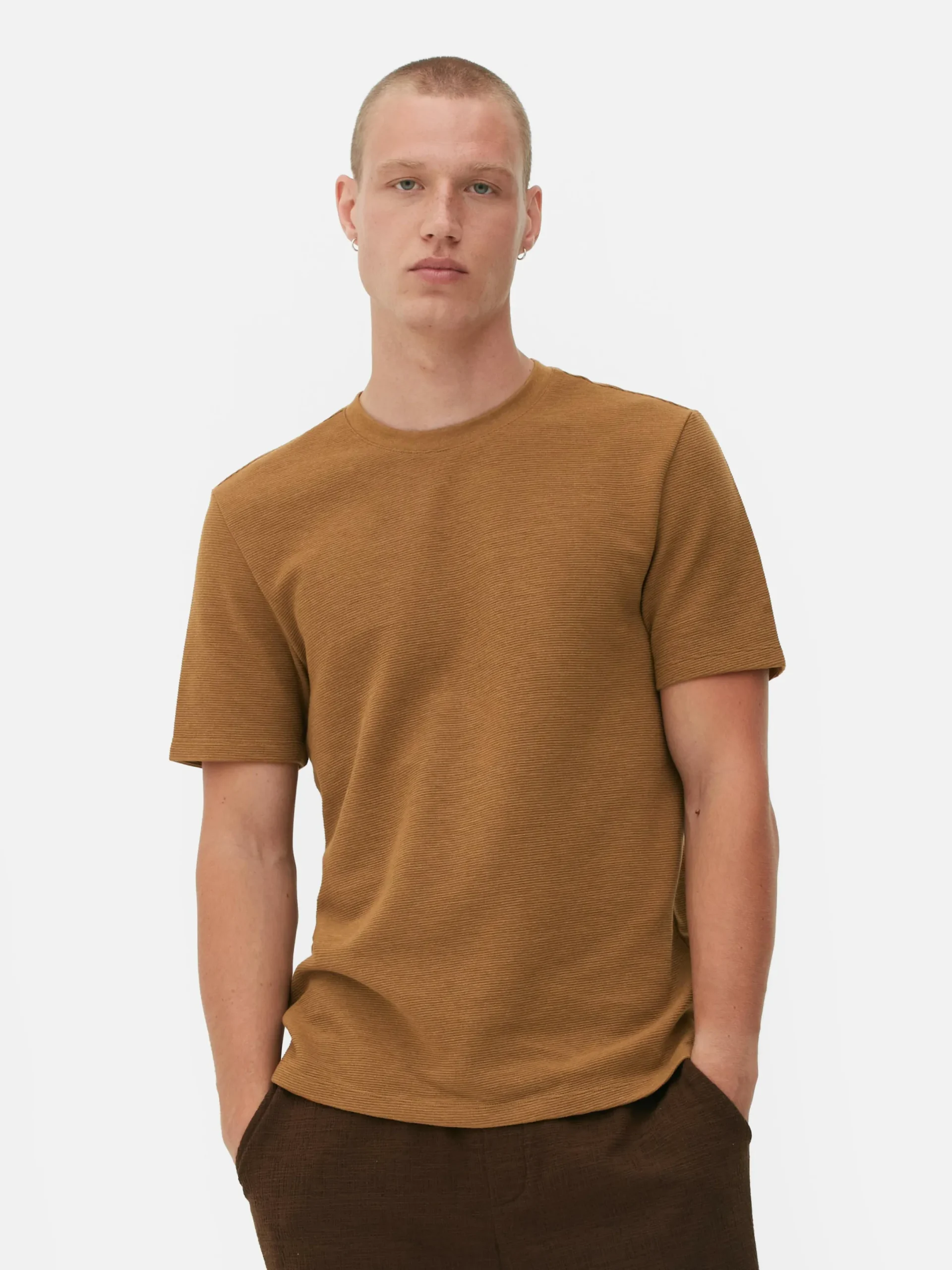 Tops Und T-Shirts|Primark Geripptes T-Shirt Aus Ottoman Braun