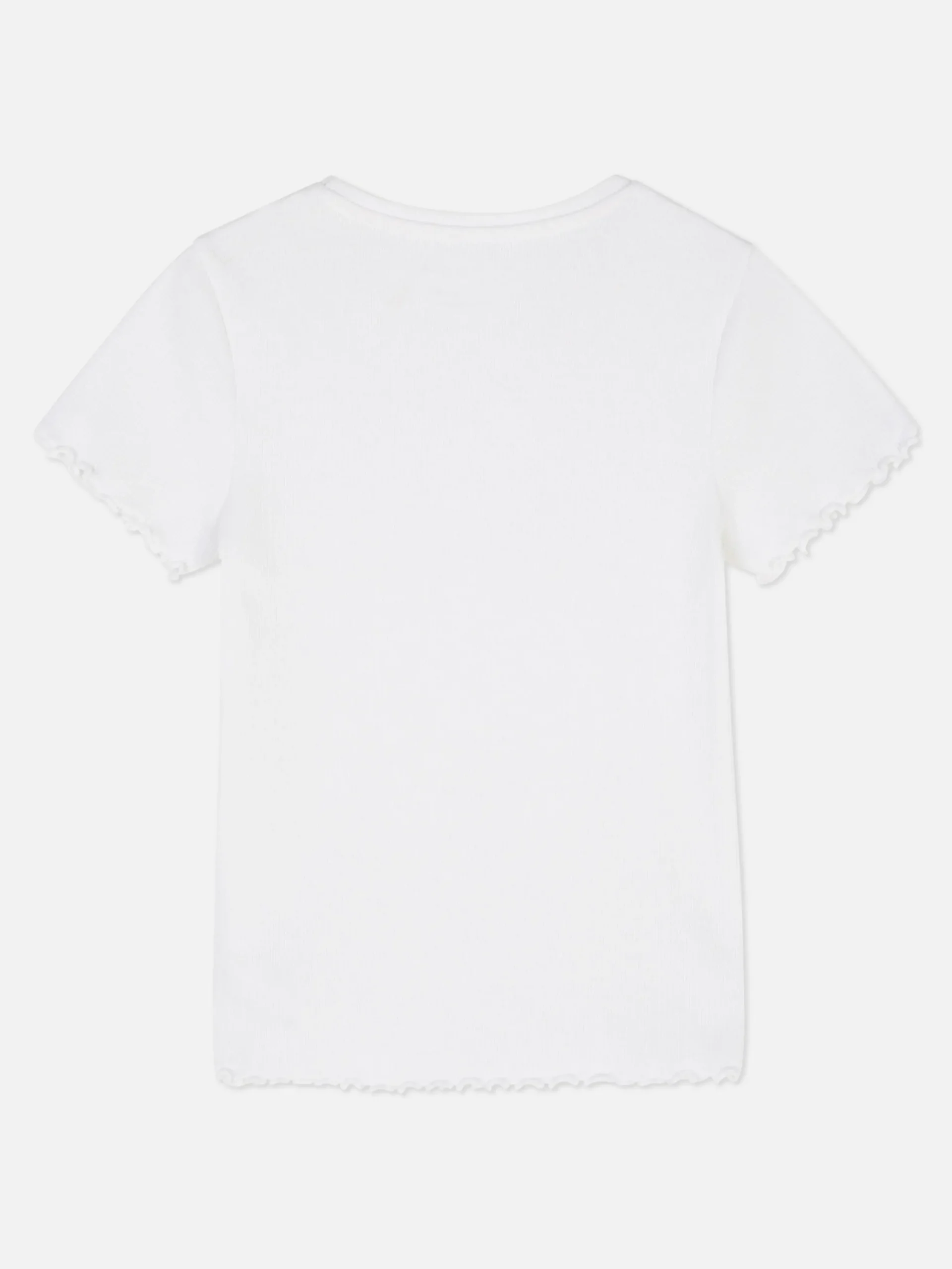 Tops Und T-Shirts|Primark Geripptes T-Shirt Mit Gekräuseltem Saum Weiß