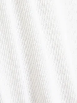 Tops Und T-Shirts|Primark Geripptes T-Shirt Mit Gekräuseltem Saum Weiß