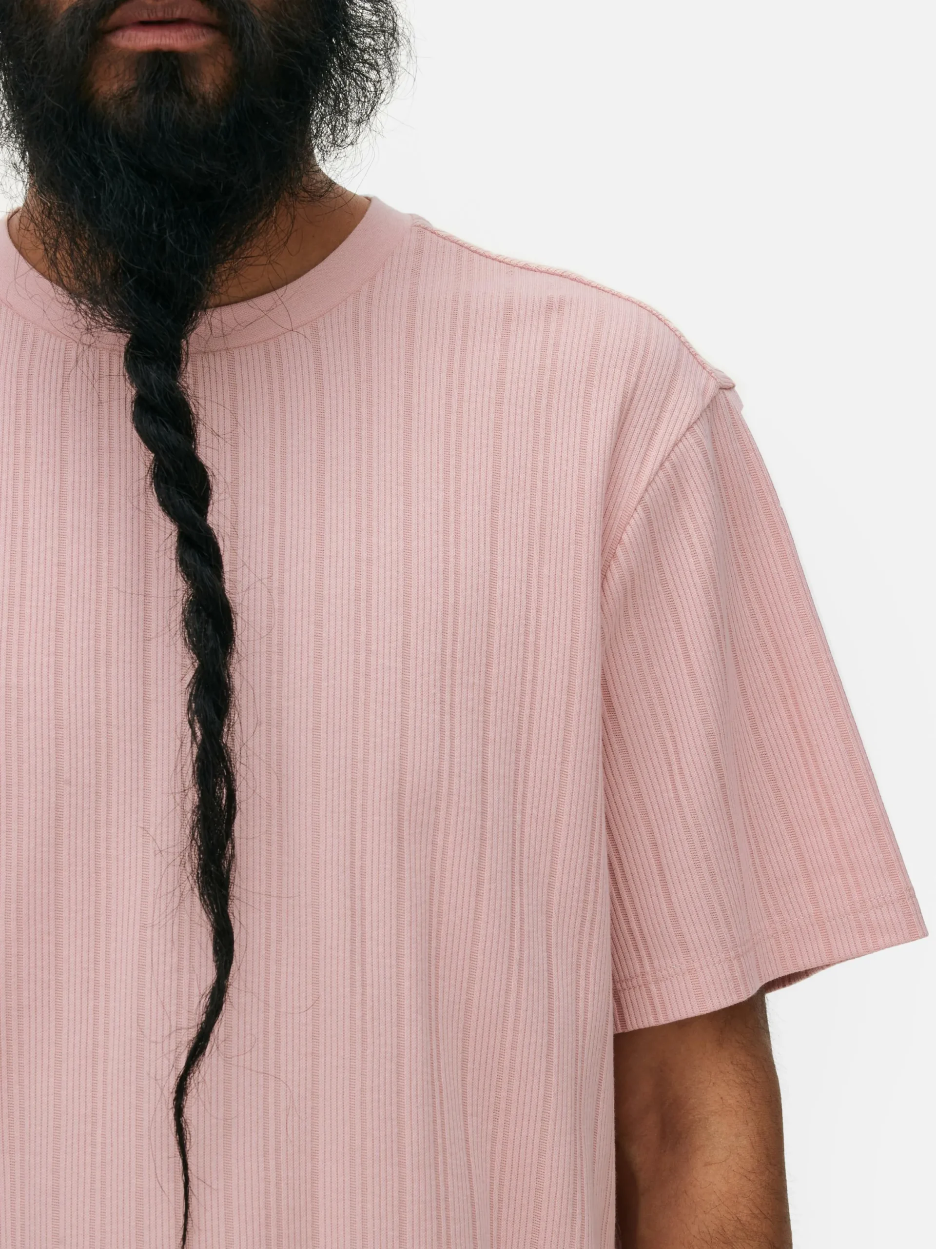 Tops Und T-Shirts|Primark Geripptes T-Shirt Mit Rundhalsausschnitt Rosa