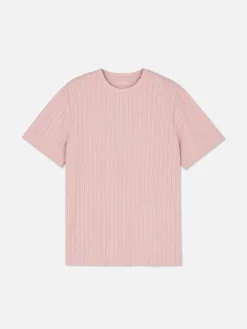 Tops Und T-Shirts|Primark Geripptes T-Shirt Mit Rundhalsausschnitt Rosa