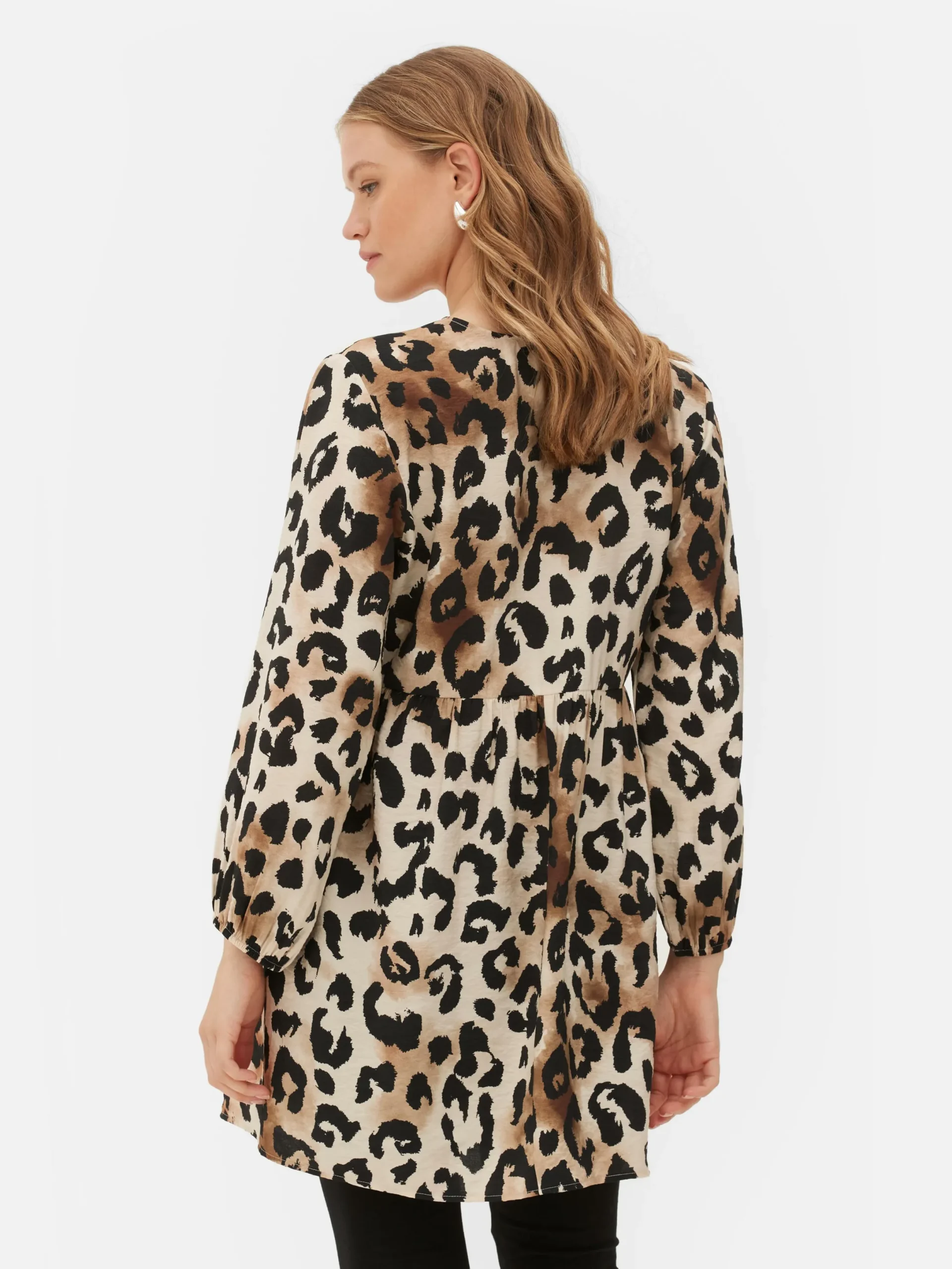 Kleider|Primark Gesmoktes Minikleid Mit V-Ausschnitt Beige