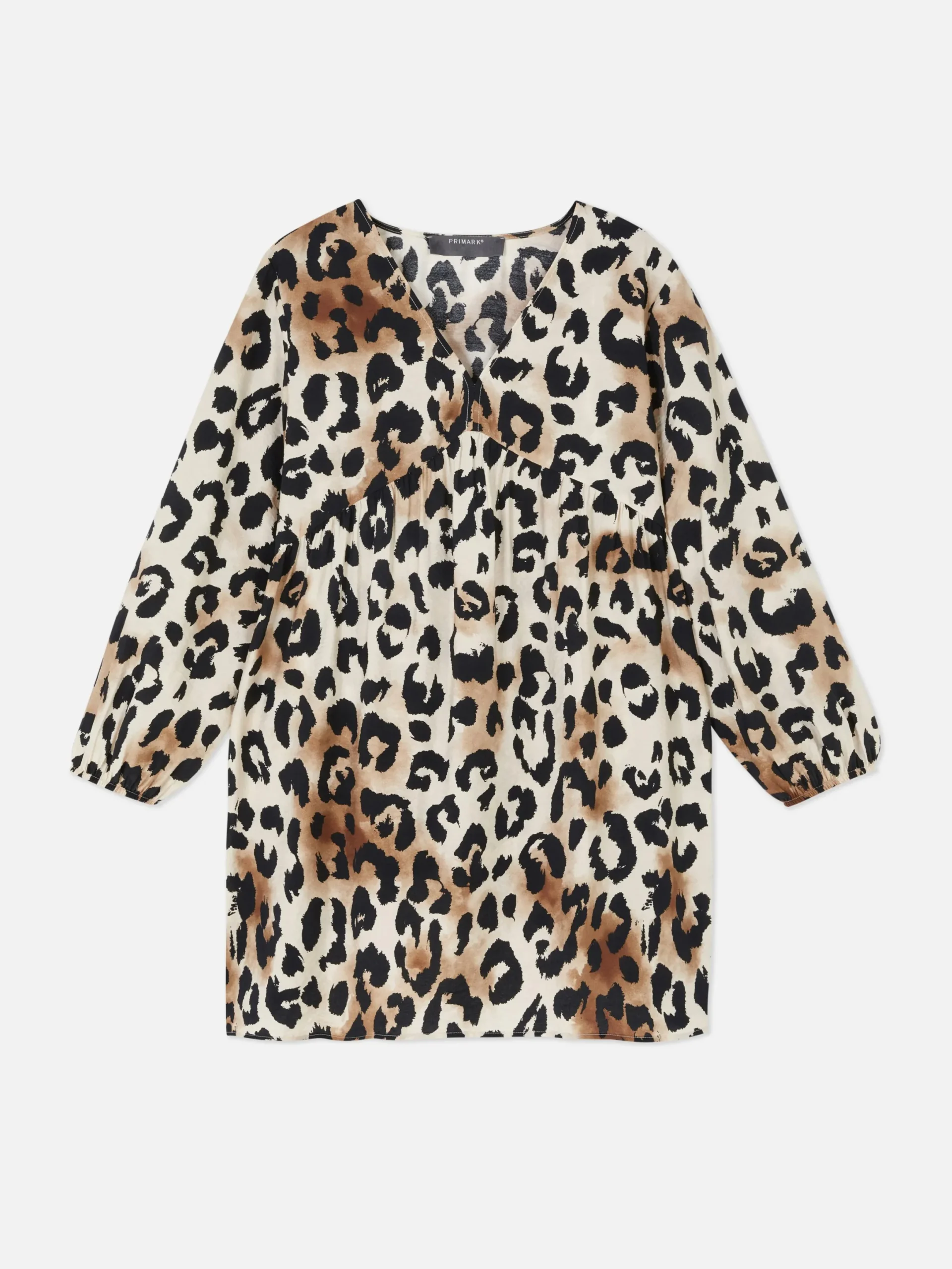 Kleider|Primark Gesmoktes Minikleid Mit V-Ausschnitt Beige