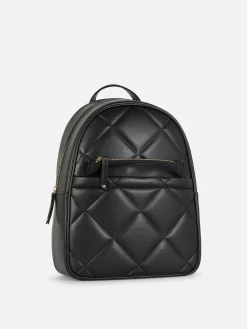 Taschen Und Portemonnaies|Primark Gesteppter Kunstlederrucksack Schwarz