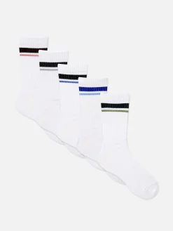 Socken|Primark Gestreifte Crew-Socken, 5er-Pack Multi