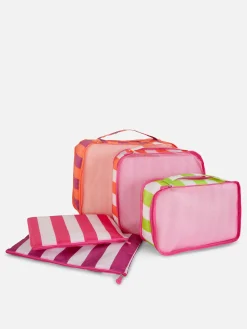 Reiseaccessoires|Primark Gestreifte Kofferorganizer, 5er-Pack Multi