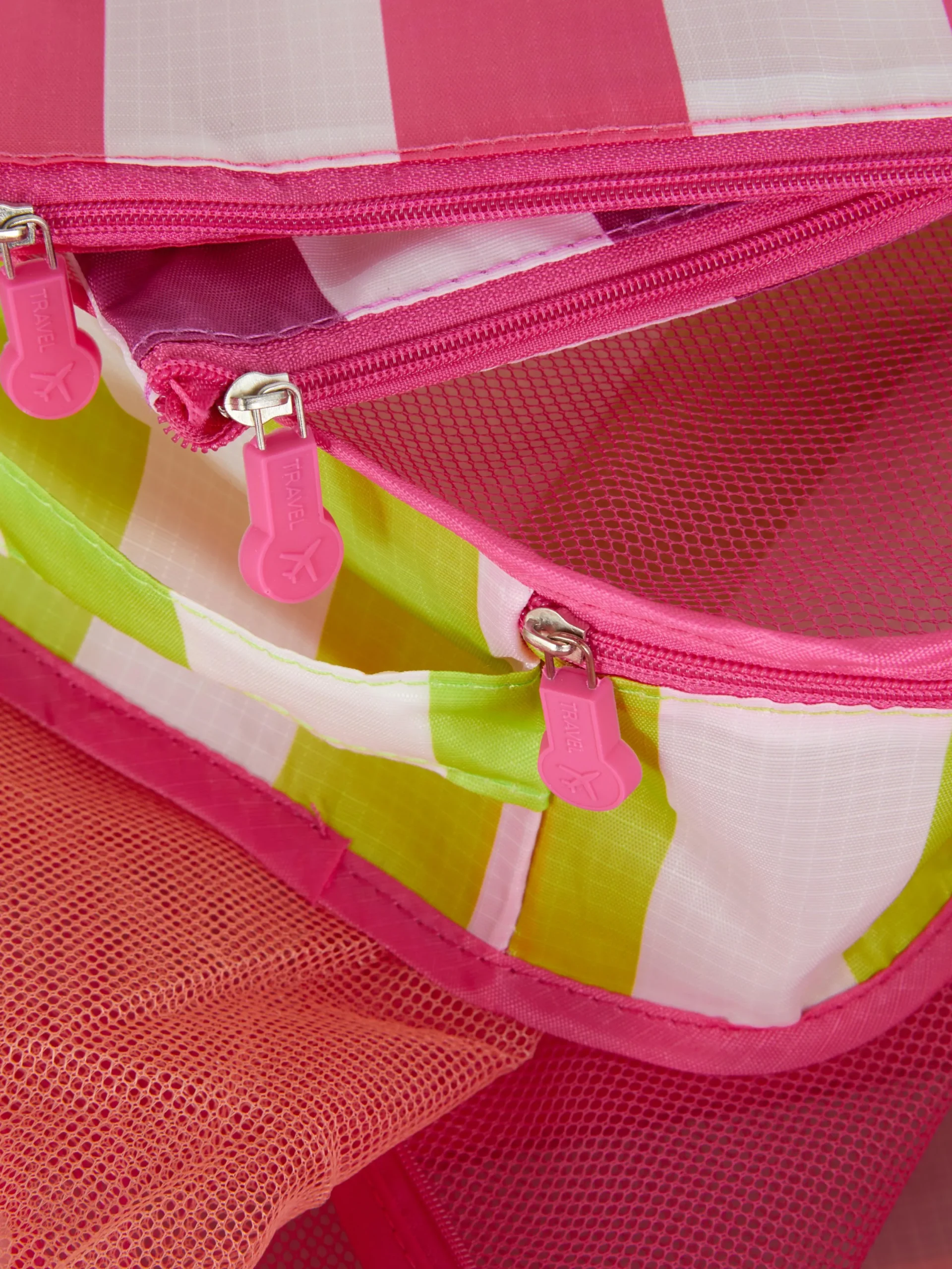 Reiseaccessoires|Primark Gestreifte Kofferorganizer, 5er-Pack Multi