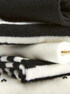 Socken|Primark Gestreifte, Monochrome Socken, 5er-Pack Schwarz/Weiß