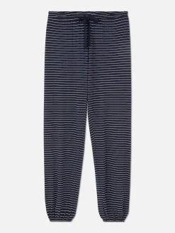 Schlafanzughosen|Primark Gestreifte Schlafanzug-Jogginghose Marineblau