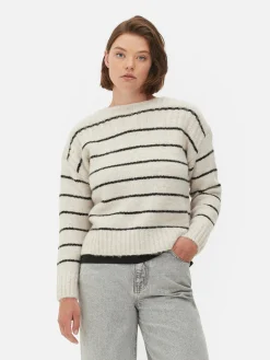 Pullover Und Cardigans|Primark Gestreifter Pullover Mit Geradem Schnitt Beige