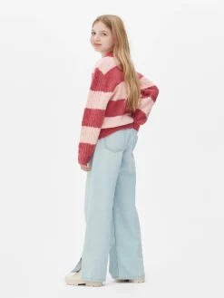 Pullover Und Cardigans|Primark Gestreifter Strickpullover Mit Zopfmuster Pink