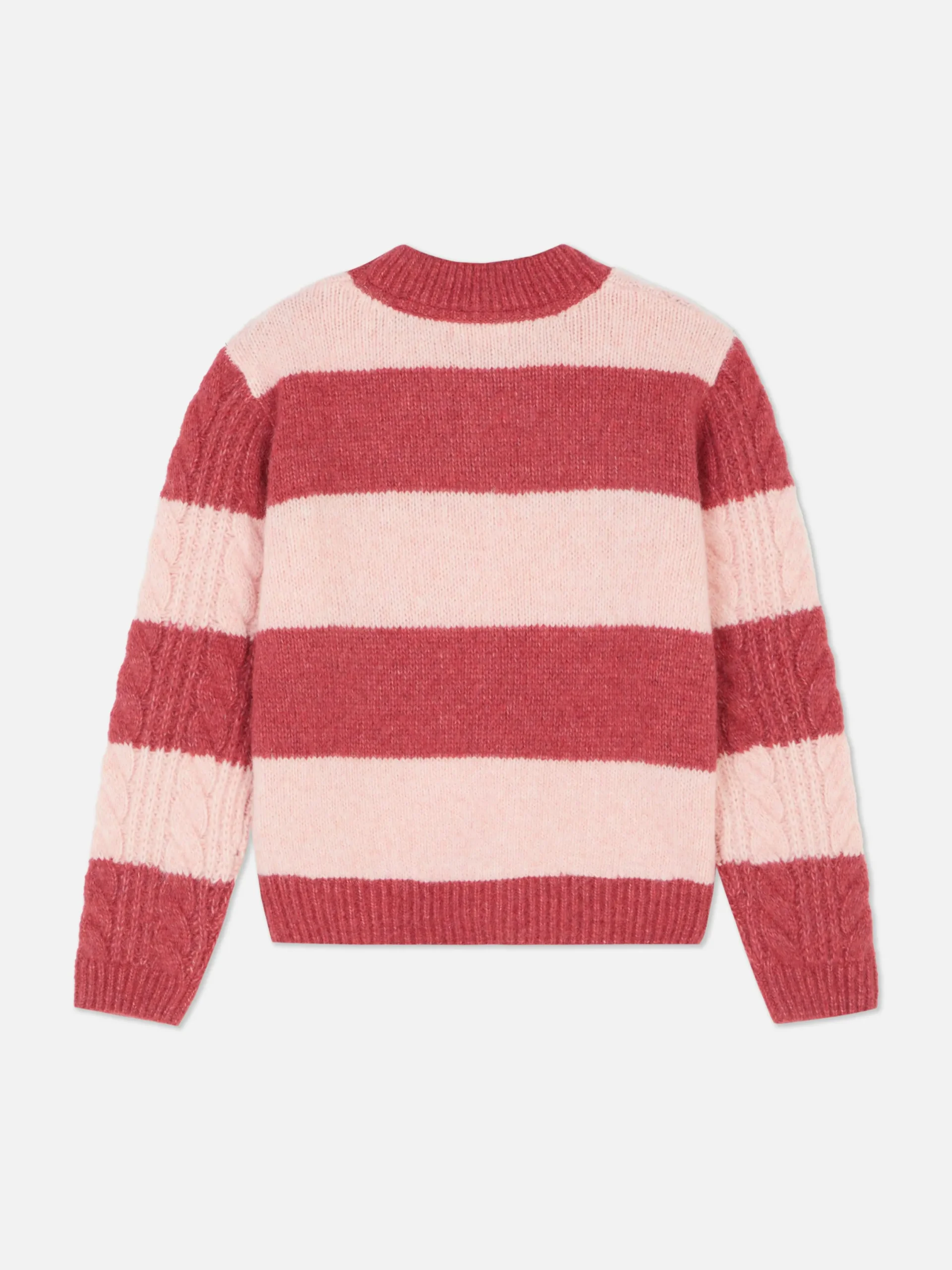 Pullover Und Cardigans|Primark Gestreifter Strickpullover Mit Zopfmuster Pink