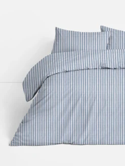 Bettwäsche Und Sets|Primark Gestreiftes Bettwäscheset Aus Seersucker, Super-Kingsize Blau