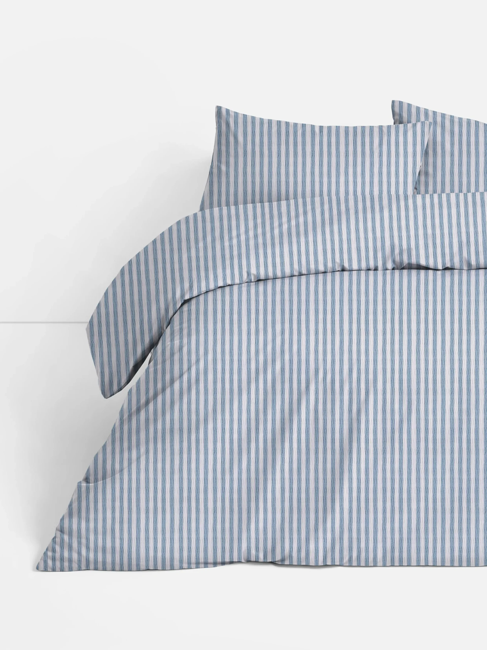 Bettwäsche Und Sets|Primark Gestreiftes Bettwäscheset Aus Seersucker, Super-Kingsize Blau