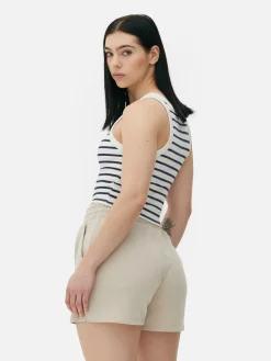 Tops Und T-Shirts|Primark Gestreiftes, Geripptes Racer-Trägertop Marineblau