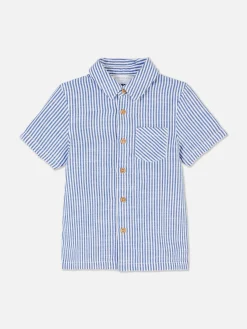 Tops Und T-Shirts|Primark Gestreiftes Kurzarmhemd Marineblau