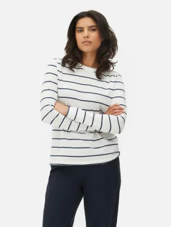 Tops Und T-Shirts|Primark Gestreiftes Langarmtop Marineblau