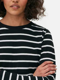Tops Und T-Shirts|Primark Gestreiftes Langarmtop Schwarz/Weiß