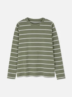 Tops Und T-Shirts|Primark Gestreiftes Langarmtop Khakifarben