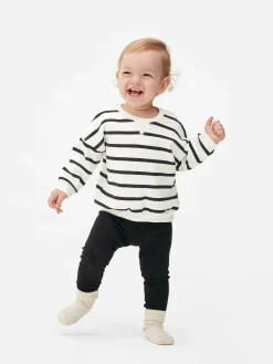 Sets Und Outfits|Primark Gestreiftes Sweatshirt Und Gerippte Leggings Im Set Schwarz