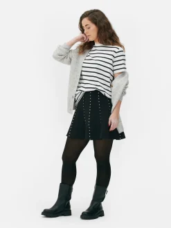 Tops Und T-Shirts|Primark Gestreiftes T-Shirt Mit Rundhalsausschnitt Schwarz/Weiß