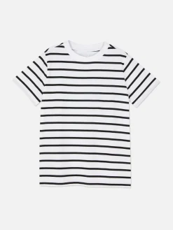 Tops Und T-Shirts|Primark Gestreiftes T-Shirt Mit Rundhalsausschnitt Schwarz/Weiß