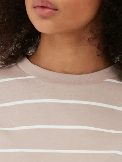 Tops Und T-Shirts|Primark Gestreiftes T-Shirt Mit Rundhalsausschnitt Braun