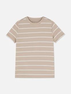 Tops Und T-Shirts|Primark Gestreiftes T-Shirt Mit Rundhalsausschnitt Braun