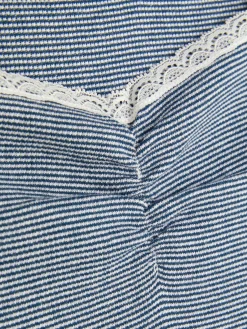 Tops Und T-Shirts|Primark Gestreiftes T-Shirt Mit Spitzenbesatz Multi