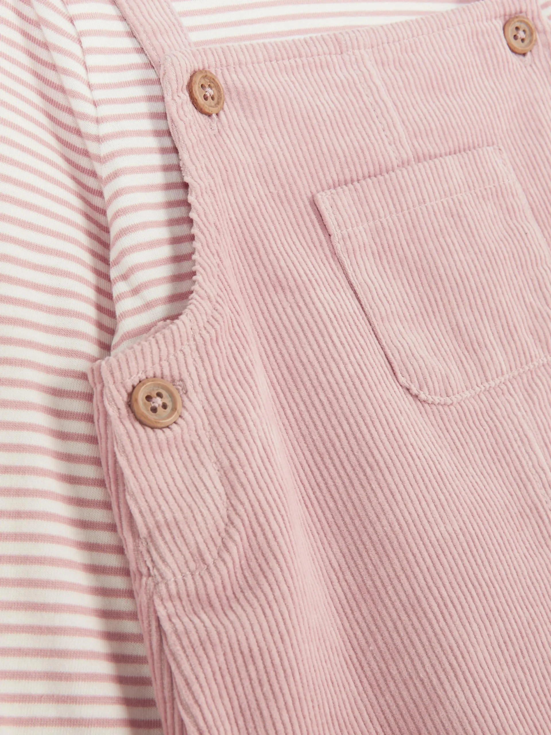 Sets Und Outfits|Primark Gestreiftes T-Shirt Und Cord-Trägerkleid Im Set Rosa
