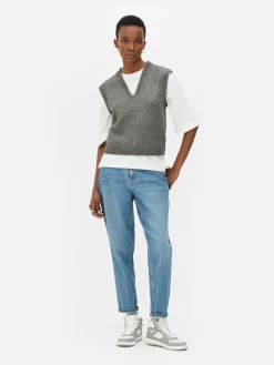 Pullover Und Cardigans|Primark Gestricktes Tanktop Mit V-Ausschnitt Grau