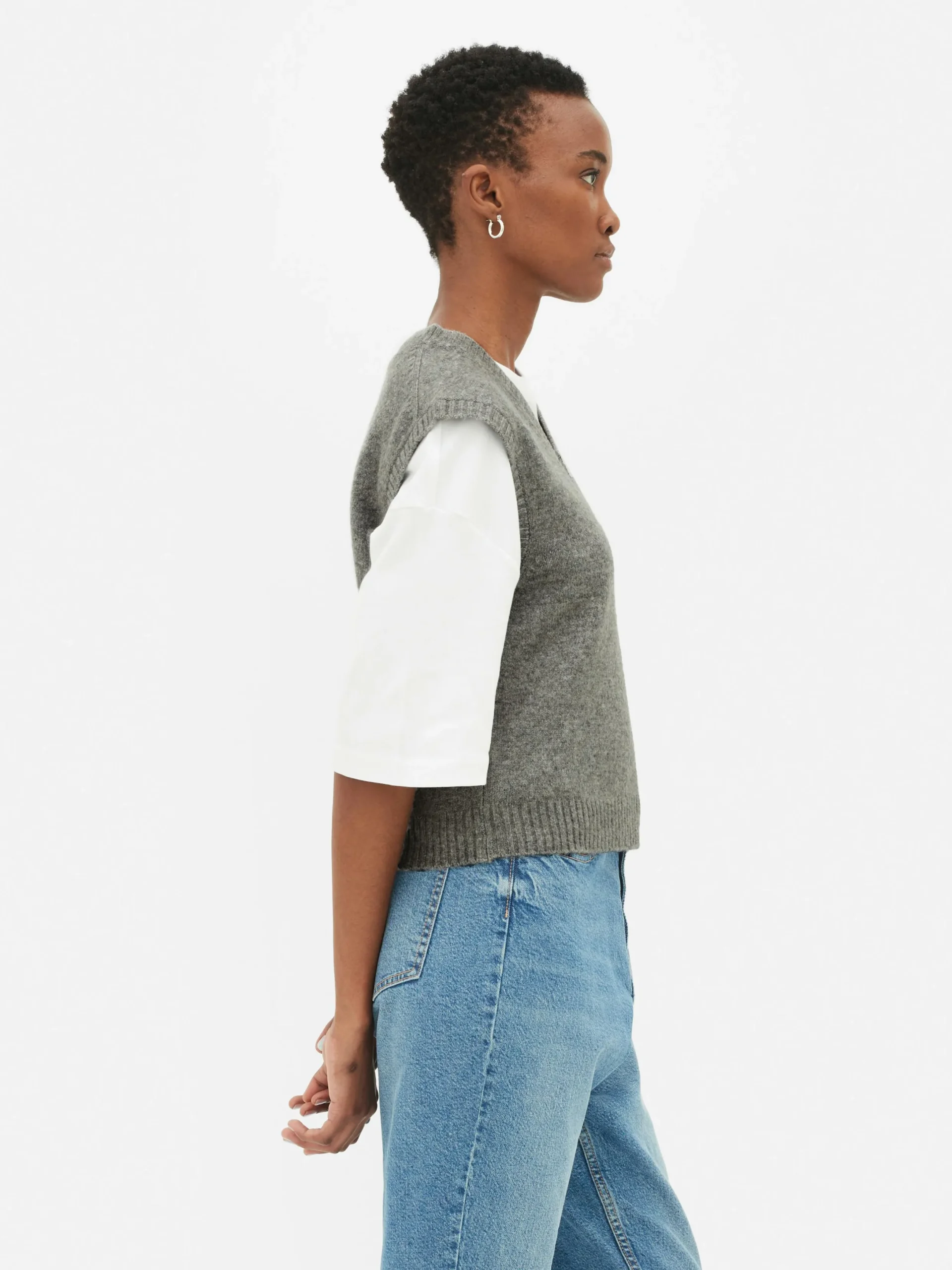 Pullover Und Cardigans|Primark Gestricktes Tanktop Mit V-Ausschnitt Grau