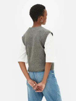 Pullover Und Cardigans|Primark Gestricktes Tanktop Mit V-Ausschnitt Grau
