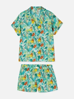 Schlafanzüge|Primark Gewebter „Disney Der König Der Löwen“ Schlafanzug Mit Kurzarmhemd Grün