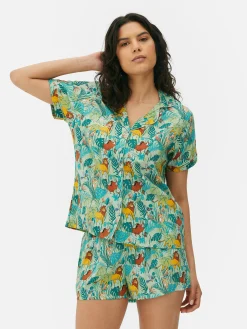 Schlafanzüge|Primark Gewebter „Disney Der König Der Löwen“ Schlafanzug Mit Kurzarmhemd Grün