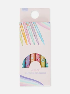 Basteln Und Handarbeiten|Primark Glitzer-Filzstifte, 6er-Pack Hellblau