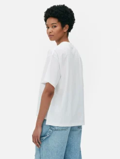 Tops Und T-Shirts|Primark Grafik-T-Shirt Mit Geradem Schnitt Weiß