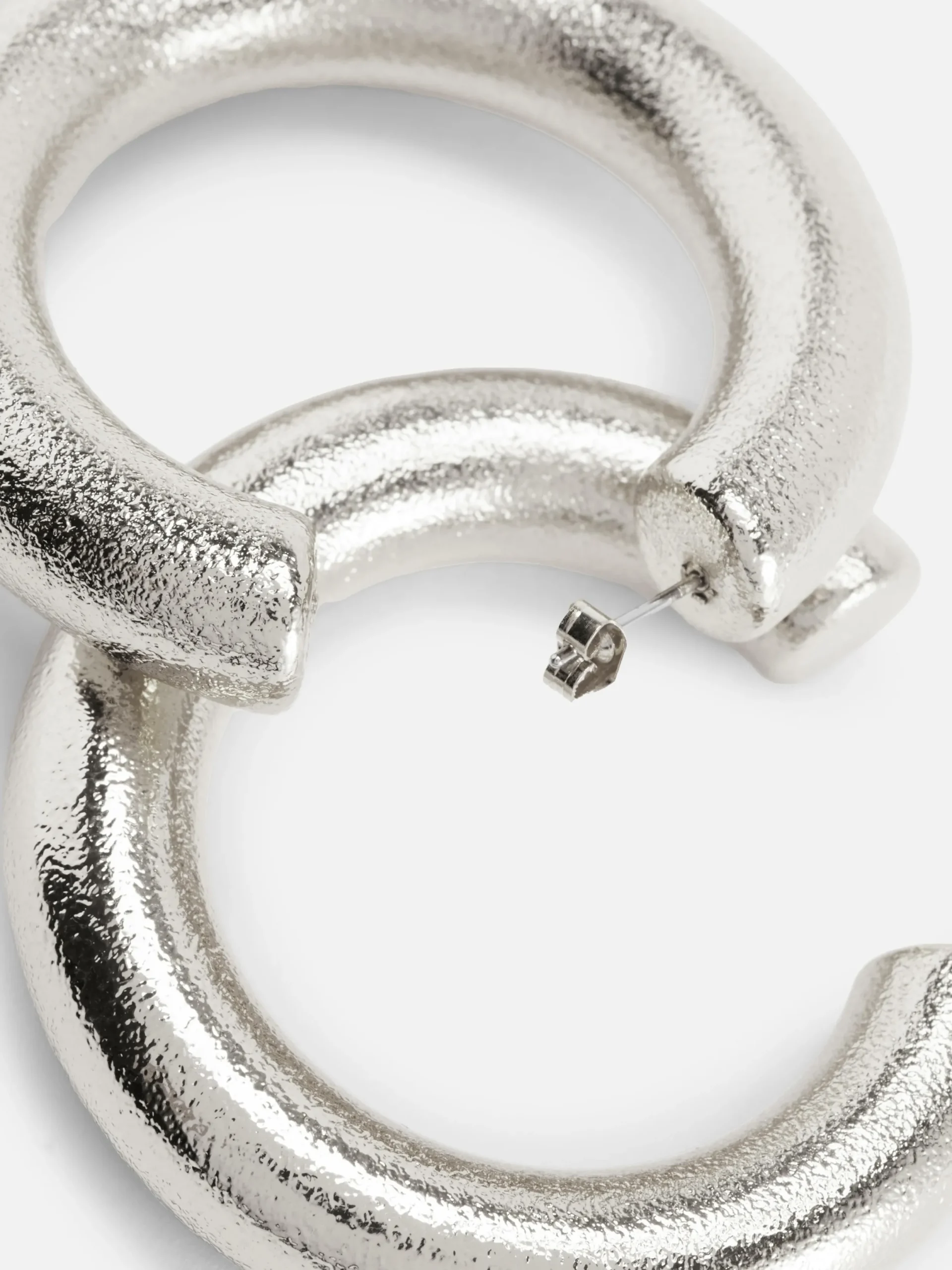 Schmuck|Primark Große Creolen In Metallic-Optik Weiß