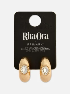 Schmuck|Primark Große „Rita Ora“ Creolen Mit Schmucksteinen Gelb