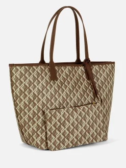 Taschen Und Portemonnaies|Primark Große Tragetasche Mit Monogramm Schokoladenbraun