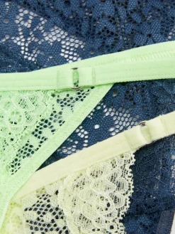 Slips|Primark G-String-Tangas Aus Spitze, 3er-Pack Gelb