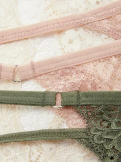 Slips|Primark G-String-Tangas Aus Spitze, 3er-Pack Khakifarben