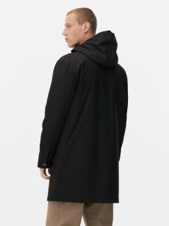 Jacken Und Mäntel|Primark Gummierter Parka Mit Kapuze Schwarz