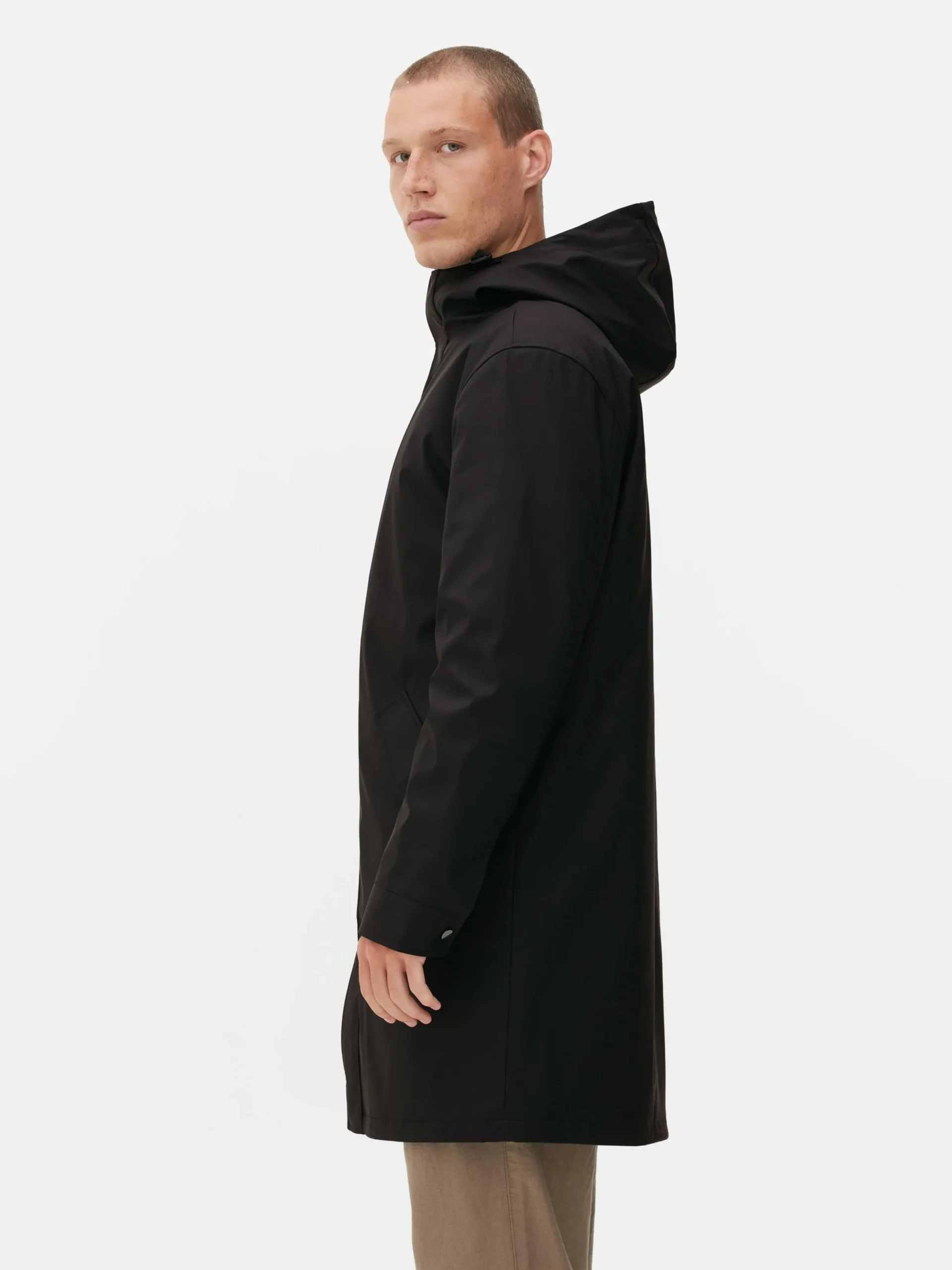 Jacken Und Mäntel|Primark Gummierter Parka Mit Kapuze Schwarz