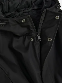 Jacken Und Mäntel|Primark Gummierter Parka Mit Kapuze Schwarz